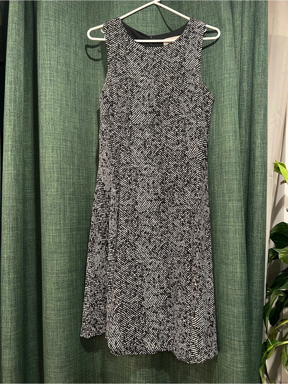 Philosophy Black & White Patterned Sleeveless A-Line Dress